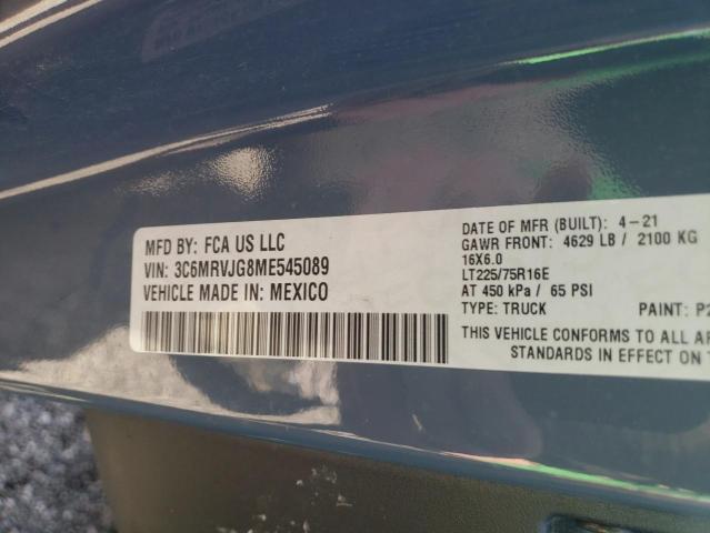 3C6MRVJG8ME545089 - 2021 RAM PROMASTER 3500 HIGH BLUE photo 13