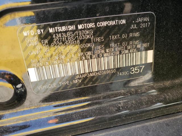 JA4AP3AW0HZ069650 - 2017 MITSUBISHI OUTLANDER ES BLACK photo 13