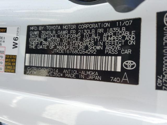 JTKDE167680264292 - 2008 TOYOTA SCION TC 白色 照片 12