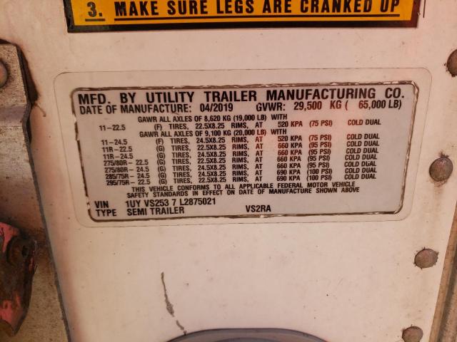1UYVS2537L2875021 - 2020 UTILITY TRAILER Ağ foto 10