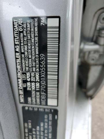 WDBJF70J01X055639 - 2001 MERCEDES-BENZ E 430 SILVER photo 12