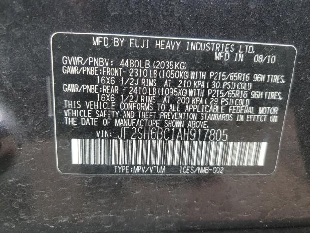 JF2SH6BC1AH917805 - 2010 SUBARU FORESTER XS Blau Foto 12