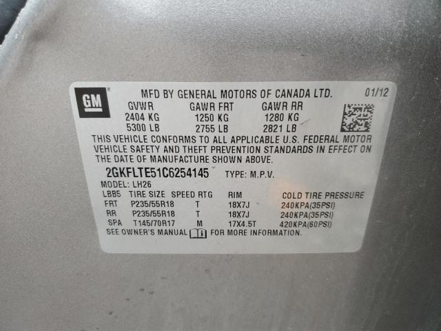 2GKFLTE51C6254145 - 2012 GMC TERRAIN SLE SILVER photo 13