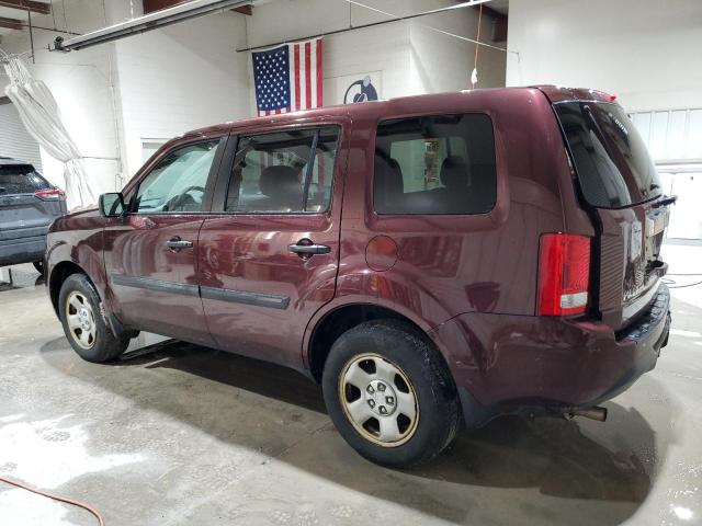 5FNYF4H2XDB064844 - 2013 HONDA PILOT LX MAROON photo 2