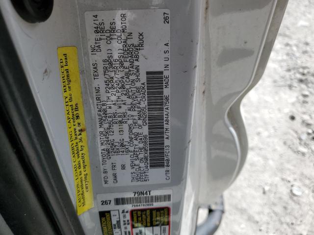 5TFTU4GN0EX059896 - 2014 TOYOTA TACOMA PRERUNNER ACCESS CAB WHITE photo 12