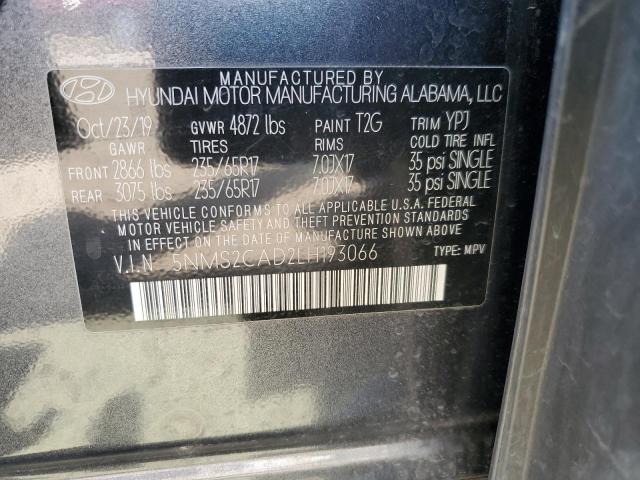 5NMS2CAD2LH193066 - 2020 HYUNDAI SANTA FE SE GRAY photo 13