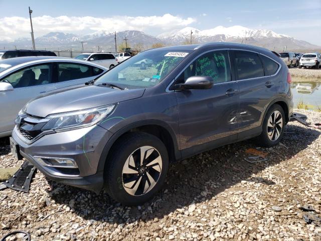 5J6RM4H96FL105360 - 2015 HONDA CR-V TOURING GRAY photo 1