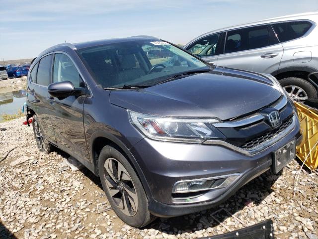 5J6RM4H96FL105360 - 2015 HONDA CR-V TOURING GRAY photo 4