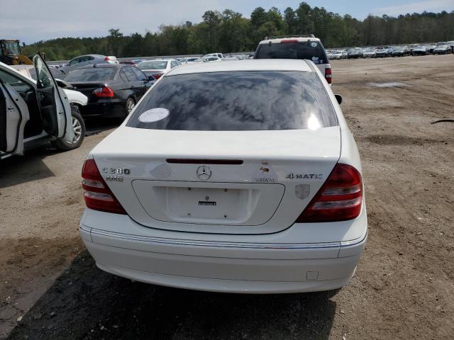 WDBRF92H37F899486 - 2007 MERCEDES-BENZ C 280 4MATIC WHITE photo 6