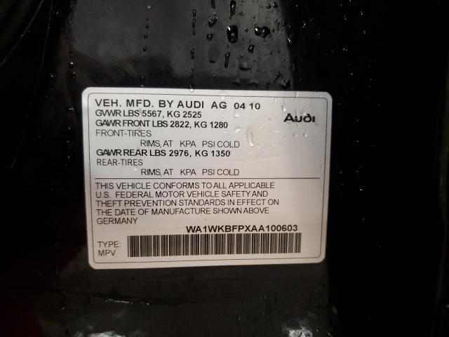 WA1WKBFPXAA100603 - 2010 AUDI Q5 PRESTIGE 黑色 照片 13