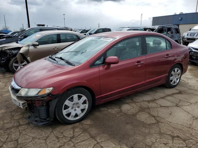 19XFA16549E005688 - 2009 HONDA CIVIC LX RED photo 1