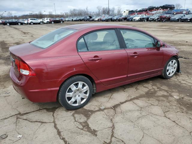 19XFA16549E005688 - 2009 HONDA CIVIC LX RED photo 3