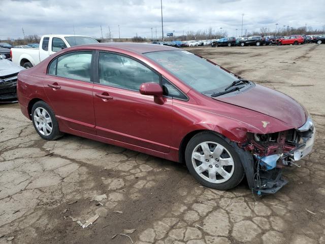 19XFA16549E005688 - 2009 HONDA CIVIC LX RED photo 4