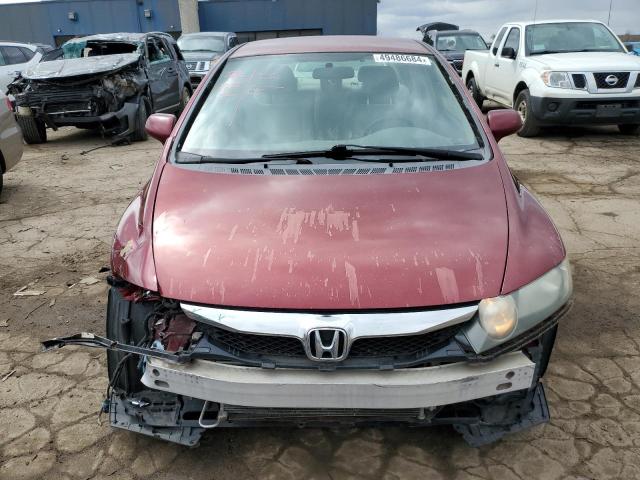 19XFA16549E005688 - 2009 HONDA CIVIC LX RED photo 5