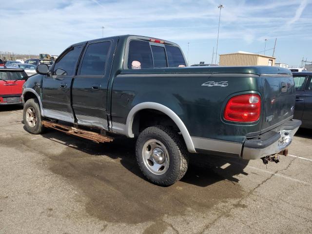 1FTRW08L41KB46590 - 2001 FORD F150 SUPERCREW GREEN photo 2