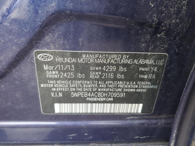 5NPEB4AC8DH709591 - 2013 HYUNDAI SONATA GLS BLUE photo 12