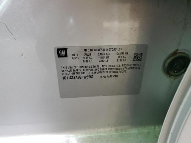 1G11C5SA9GF125562 - 2016 CHEVROLET MALIBU LIM LT Күміс фото 12