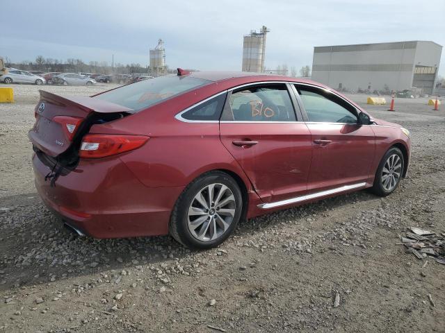 5NPE34AFXFH090714 - 2015 HYUNDAI SONATA SPORT RED photo 3