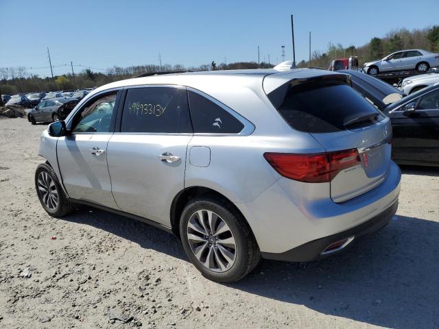 5FRYD4H64EB035106 - 2014 ACURA MDX TECHNOLOGY SILVER photo 2