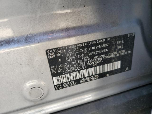 2T3H1RFV8KW043815 - 2019 TOYOTA RAV4 LE SILVER photo 13