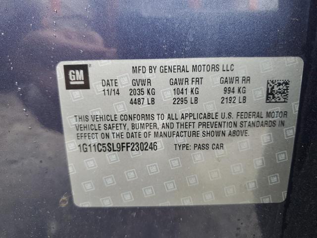 1G11C5SL9FF230246 - 2015 CHEVROLET MALIBU 1LT 蓝色 照片 12