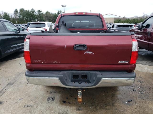 5TBDT44196S547902 - 2006 TOYOTA TUNDRA DOUBLE CAB SR5 RED photo 6