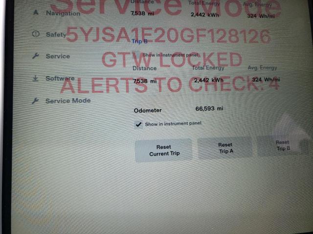 5YJSA1E20GF128126 - 2016 TESLA MODEL S Boz foto 9