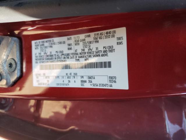 1FMCU9G96EUB56940 - 2014 FORD ESCAPE SE RED photo 10