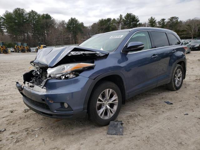 5TDJKRFHXFS099464 - 2015 TOYOTA HIGHLANDER XLE BLUE photo 1