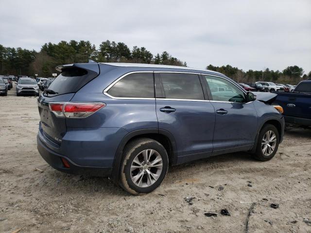5TDJKRFHXFS099464 - 2015 TOYOTA HIGHLANDER XLE BLUE photo 3
