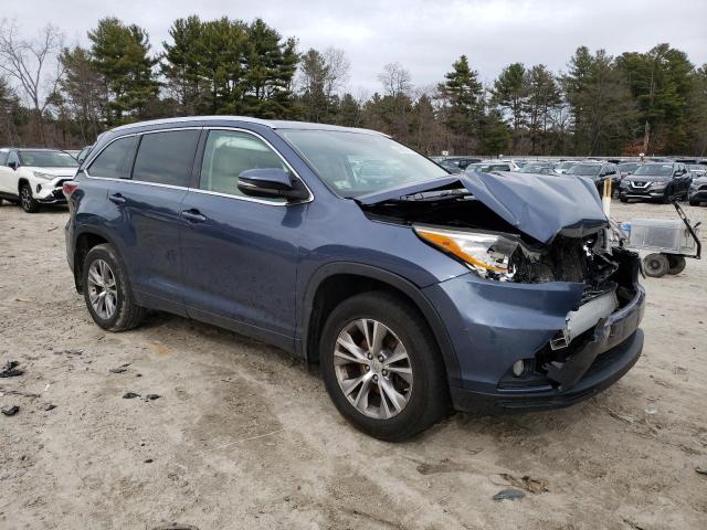 5TDJKRFHXFS099464 - 2015 TOYOTA HIGHLANDER XLE BLUE photo 4