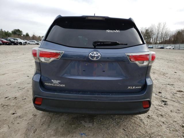 5TDJKRFHXFS099464 - 2015 TOYOTA HIGHLANDER XLE BLUE photo 6