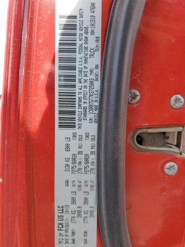 1C6RR7GT7KS725003 - 2019 RAM 1500 CLASS SLT წითელი ფოტო 12