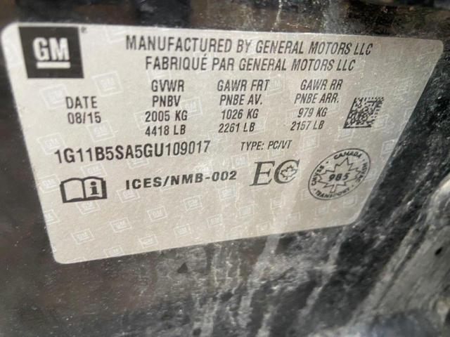1G11B5SA5GU109017 - 2016 CHEVROLET MALIBU LIM LS BLACK photo 13