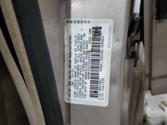 1NXBR32E53Z029494 - 2003 TOYOTA COROLLA CE TAN photo 12