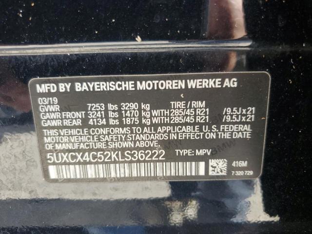 5UXCX4C52KLS36222 - 2019 BMW X7 XDRIVE50I BLACK photo 13