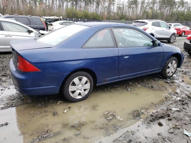 1HGEM21693L074286 - 2003 HONDA CIVIC LX BLUE photo 3