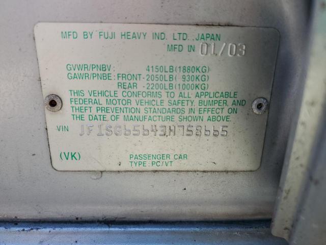 JF1SG65643H758665 - 2003 SUBARU FORESTER 2.5XS ვერცხლისფერი ფოტო 14