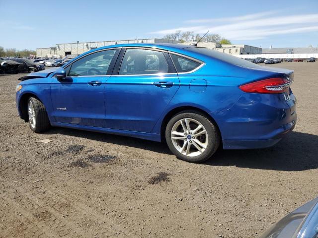 3FA6P0UU3JR122894 - 2018 FORD FUSION S HYBRID BLUE photo 2