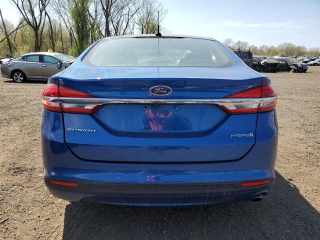 3FA6P0UU3JR122894 - 2018 FORD FUSION S HYBRID BLUE photo 6