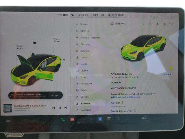 5YJ3E1EAXMF908517 - 2021 TESLA MODEL 3 Белый фото 9