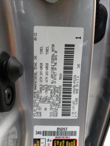 5TFNA5AB7NX016582 - 2022 TOYOTA TUNDRA CREWMAX PLATINUM Silber Foto 12