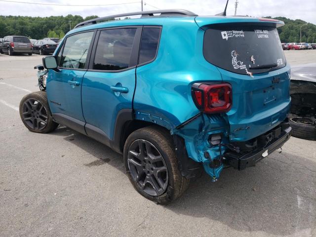 ZACNJDB18MPM52839 - 2021 JEEP RENEGADE LATITUDE TURQUOISE photo 3