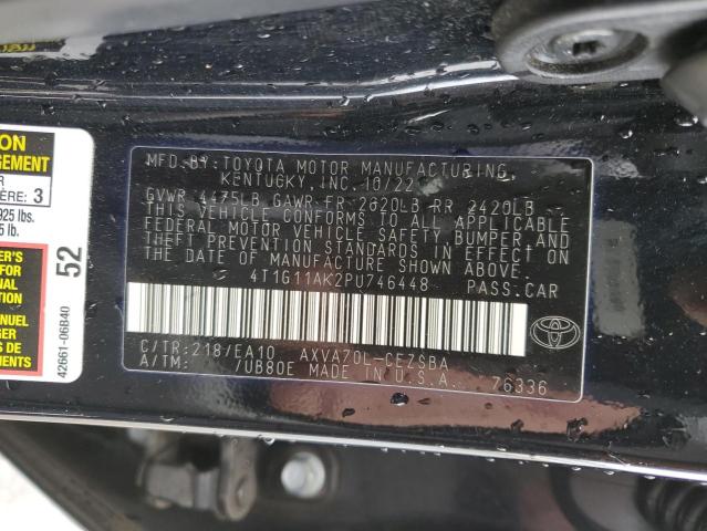 4T1G11AK2PU746448 - 2023 TOYOTA CAMRY SE NIGHT SHADE BLACK photo 12