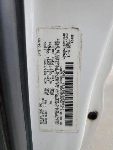 4TASN92N5YZ663753 - 2000 TOYOTA TACOMA XTRACAB PRERUNNER თეთრი ფოტო 12