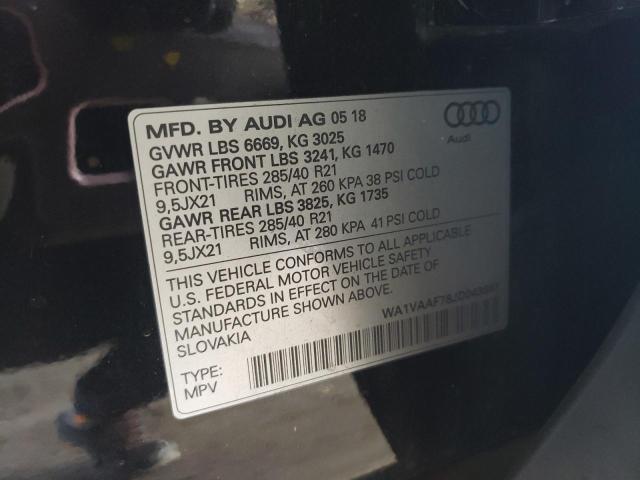 WA1VAAF78JD043647 - 2018 AUDI Q7 PRESTIGE BLACK photo 13