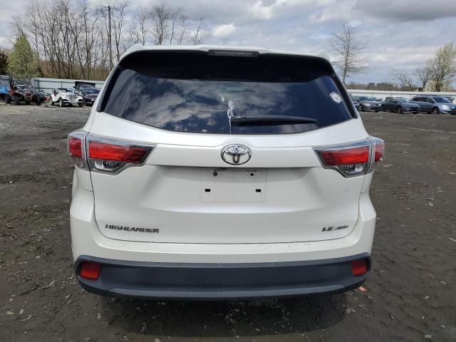 5TDBKRFH7FS145708 - 2015 TOYOTA HIGHLANDER LE WHITE photo 6