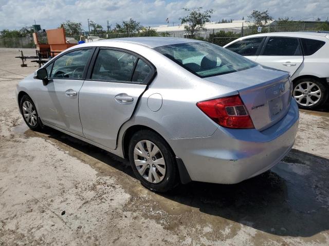 19XFB2F51CE370159 - 2012 HONDA CIVIC LX SILVER photo 2