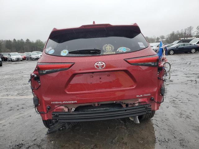 5TDGZRBH2MS532851 - 2021 TOYOTA HIGHLANDER XLE BURGUNDY photo 6