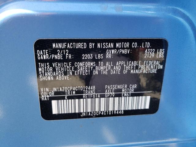 JN1AZ0CP4CT019448 - 2012 NISSAN LEAF SV BLUE photo 12